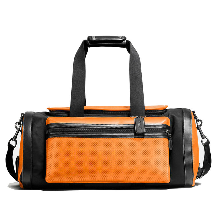 蔻驰(coach)时尚男士混合材料terrain gym袋手提包服装包 f56875 黑橙