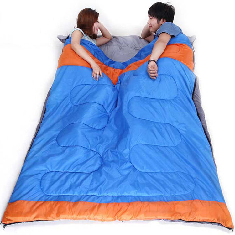 汉馨堂 双人睡袋 四季情侣防水加大户外露营棉睡袋 蓝