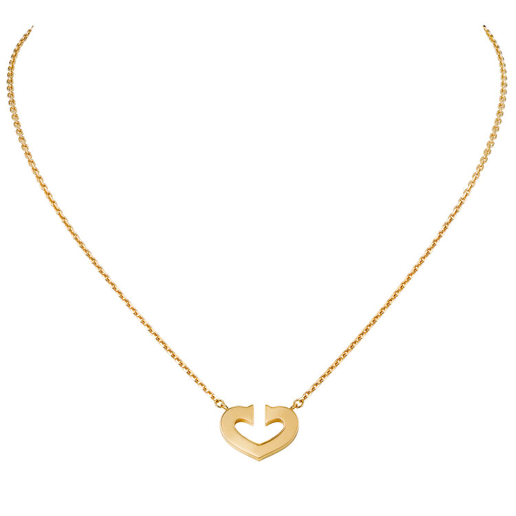 卡地亚cartier女士心形与符号系列桃心黄金项链 中号款b7008000 情人