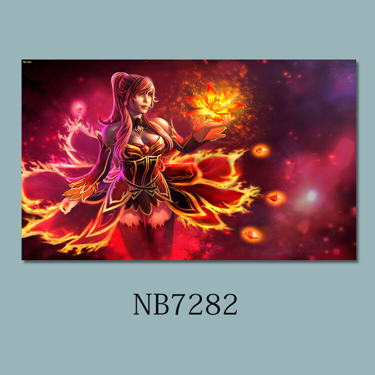 居梦坞 冰女火女英雄海报dota2刀塔2dota皮肤角色男生宿舍寝室装饰画