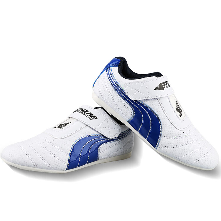 恩哲跆拳道鞋儿童透气耐磨武术鞋子防滑室内训练鞋男女跆拳道道鞋 白