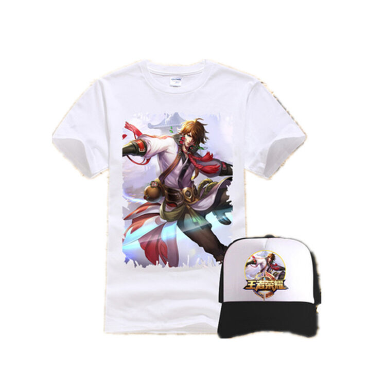 范海辛李白衣服李白千年妖狐学生黑白红圆领短袖t恤夏款 青莲剑仙