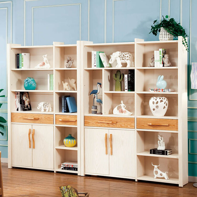 盛唐时代 北欧全实木书柜b02 六门书柜