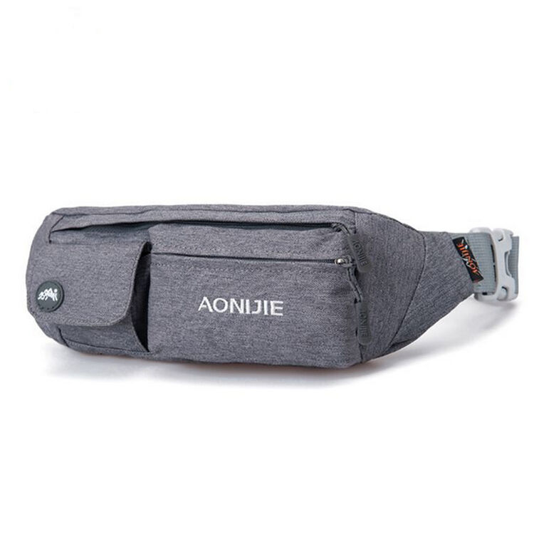 旅行贴身防盗腰包 男女迷你小腰包超薄 户外跑步运动包 灰色