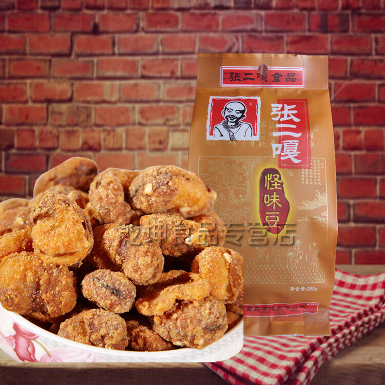张二嘎 安徽特产 袋装休闲零食 怪味豆280g