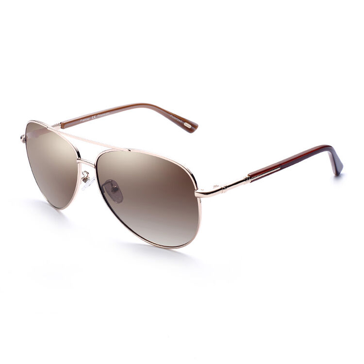 班地亚(bandiya)p6005 偏光太阳镜男款经典蛤蟆镜驾驶镜墨镜 金框茶片