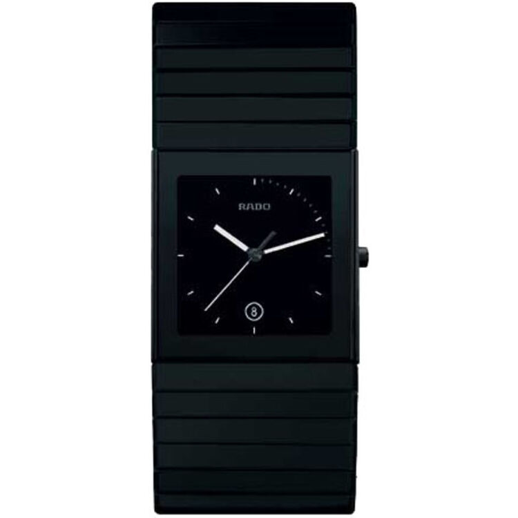 全球购雷达(rado) ceramica 黑色陶瓷表身石英机芯男款手表r21717152