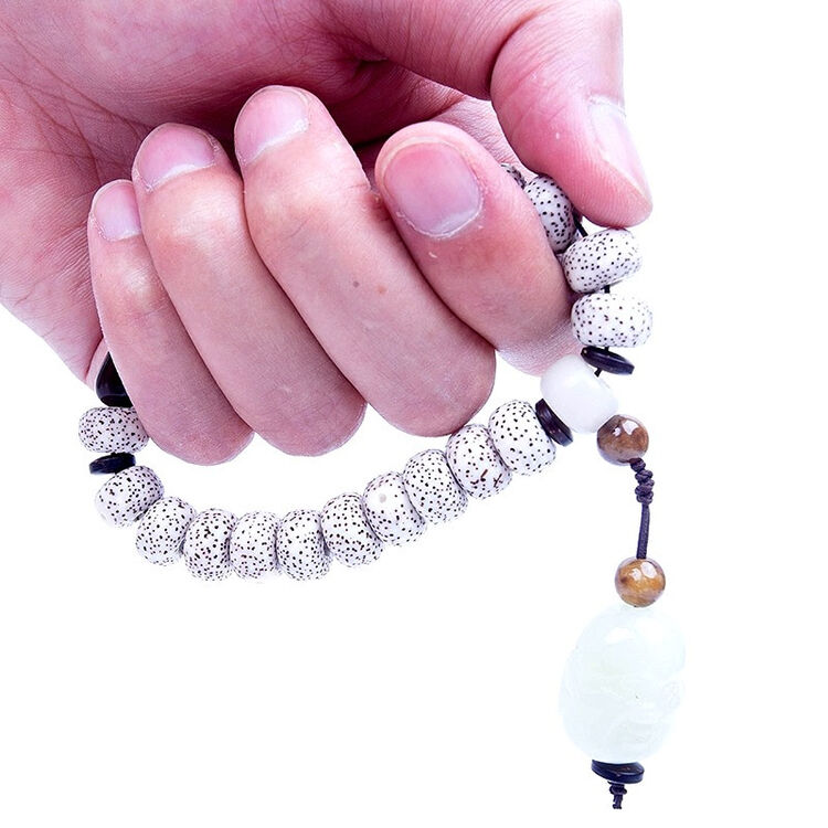 吻饰 星月菩提手链单圈男女手串翡翠佛珠佛头手链 11*8