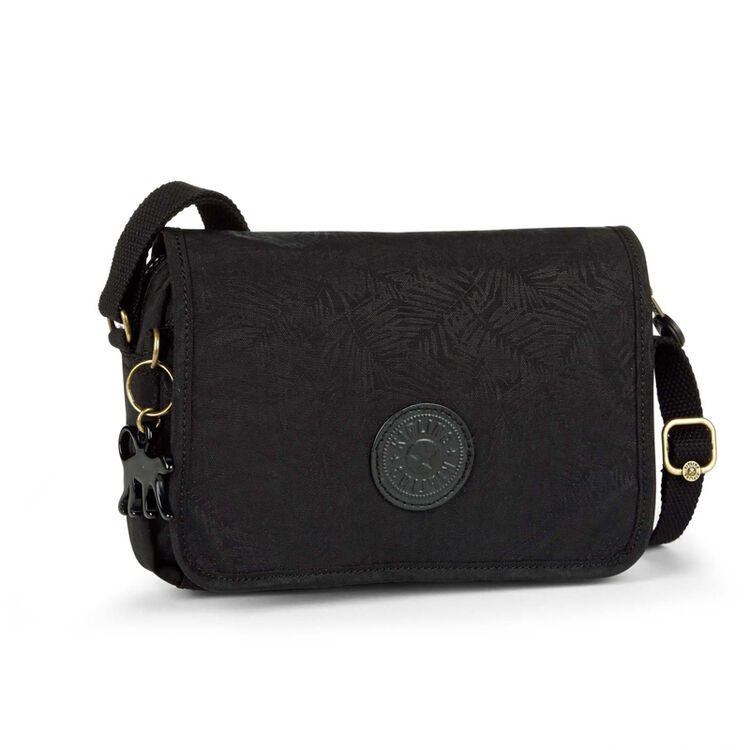 kipling 凯浦林 delphin n bp 系列 黑色树叶暗纹 斜背包 k19089h61