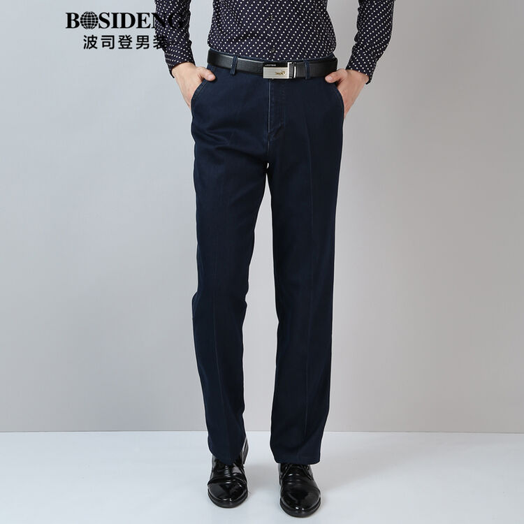 波司登男装牛仔裤秋冬加厚宽松弹力男裤高腰中年男士长裤新款牛仔1681