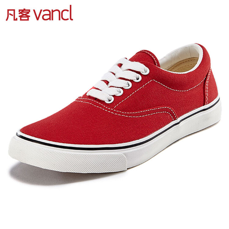 vancl凡客诚品2017秋款 凡客休闲鞋 系带 女款 |简约低帮系带纯色帆布