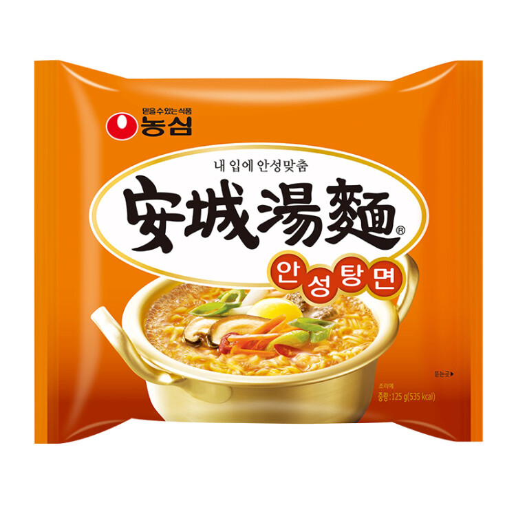 农心（NONGSHIM）韩国进口 安城汤面拉面袋面五连包125g*5包 菜管家商品