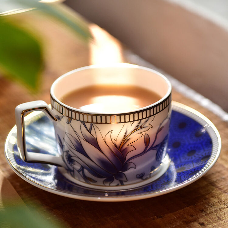 英格丽陶瓷骨瓷咖啡杯套装 欧式高档拉花杯家用喝茶杯咖啡杯具套装杯