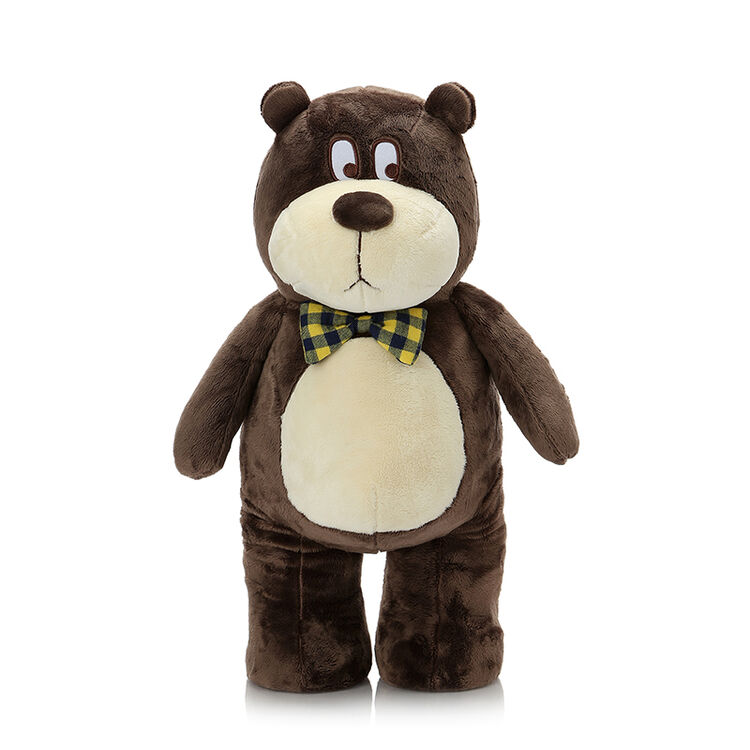 柏文熊 汉斯熊公仔毛绒玩具泰迪熊娃娃玩偶 领结深棕 48cm左右