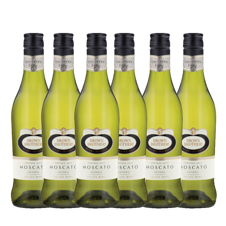 澳洲原瓶 进口红酒 布朗/布琅兄弟 莫斯卡托甜白六支装 275ml