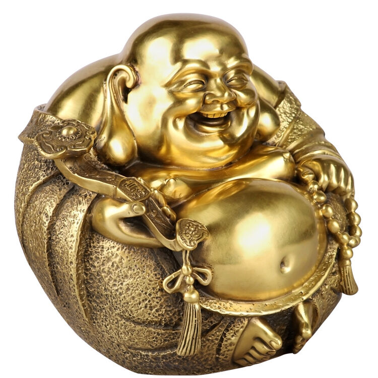 大仕缘 铜如意弥勒佛摆件一团和气佛像弥勒佛 大号一团和气