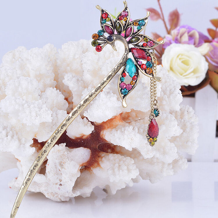 喜饰进家 孔雀发簪发钗女 蓝色