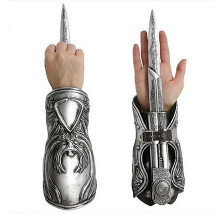 漫羽客 刺客信条4 黑旗爱德华cosplay武器道具1:1 袖箭 袖剑刃可弹射