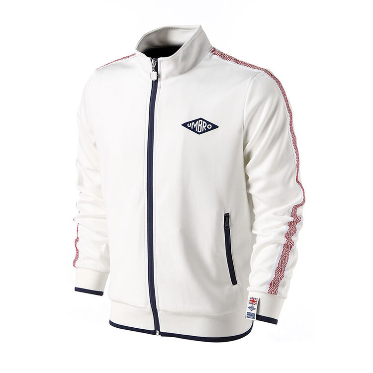 umbro茵宝新款时尚男子开衫无帽卫衣运动服运动外套 ucb63271-01u白色