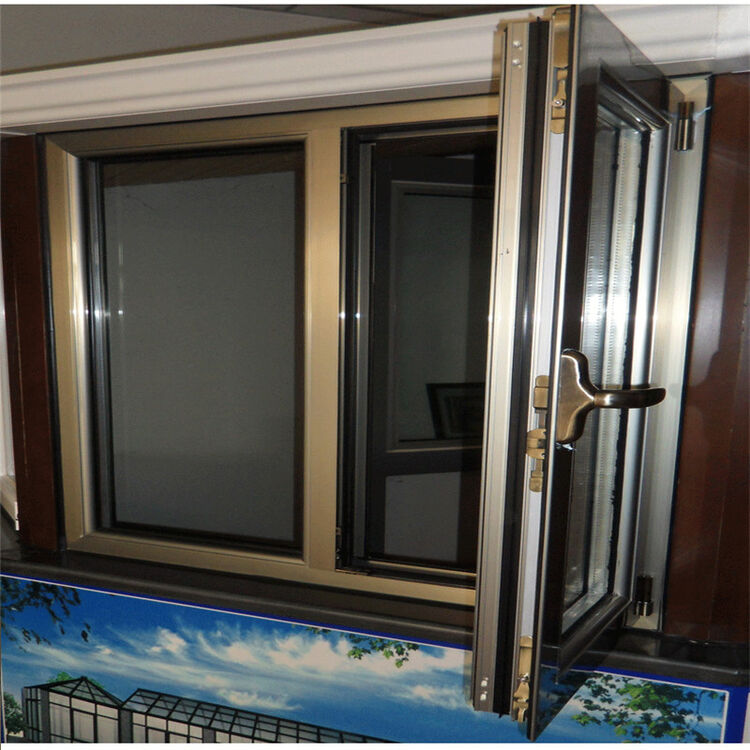 断桥铝合金平开上悬推拉门窗户 凤铝断桥铝香槟色 门窗封阳台 深圳