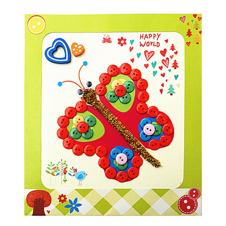 diy纽扣画 儿童手工制作扣子画 幼儿园手工粘贴画材料包 节日礼物
