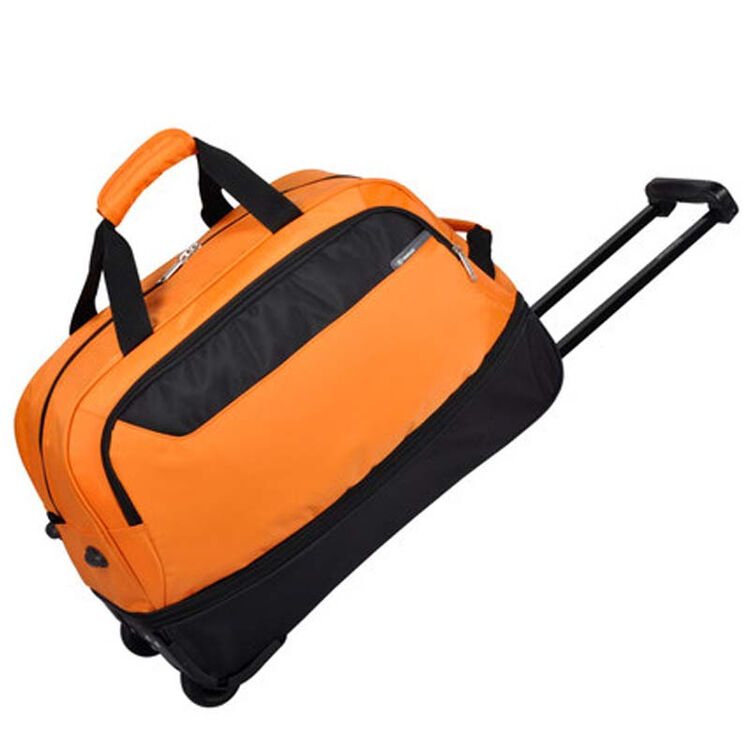 男女行李包拉杆袋旅行拉杆包袋手提短途旅行包 21寸 橙色/黑色b 大