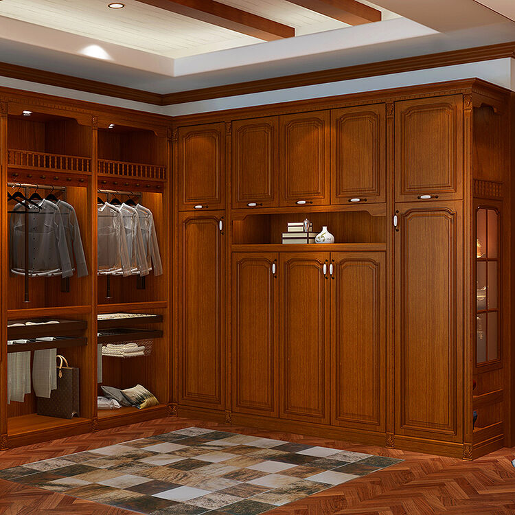 丽维家 实木衣柜定制 推拉门衣柜 进口樱桃木实木门板 定制衣帽间 主