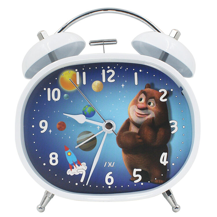 txl闹钟 卡通儿童创意静音闹钟熊出没熊大4寸椭圆型打铃钟