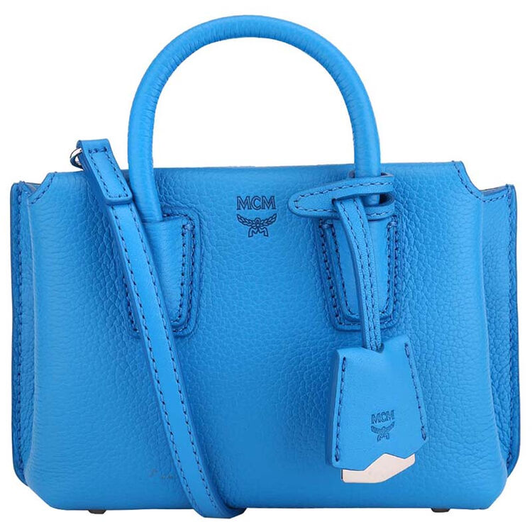 mcm 女款牛皮蓝色手提斜挎包 mwt 6sma24 lw001