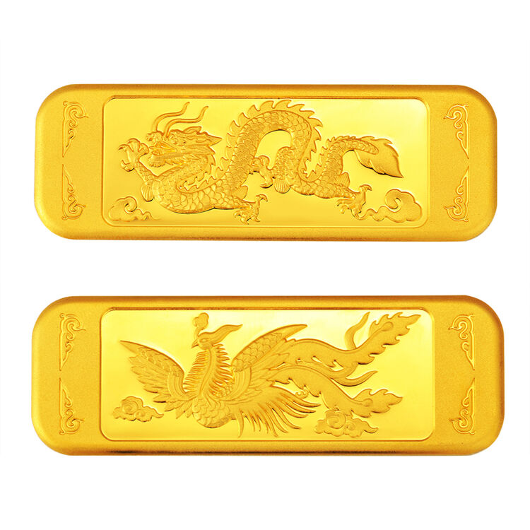 中国黄金au99999黄金龙凤金条10g龙条