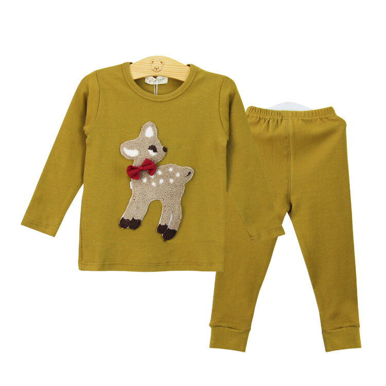 小袋鼠希瑞儿童保暖内衣套装秋冬纯棉加厚男童女童装宝宝秋衣秋裤 217