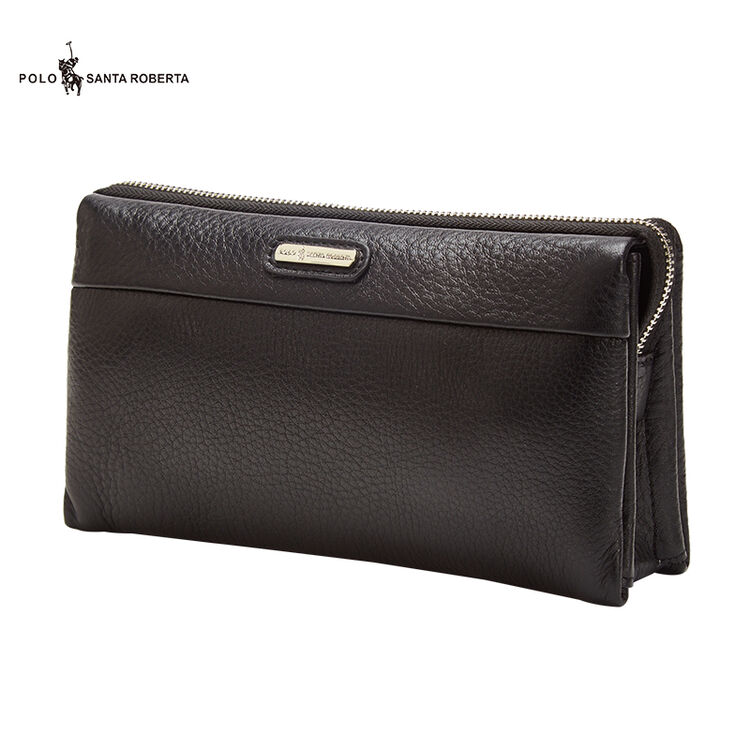 保罗马球polo santa roberta真皮牛皮荔枝纹商务男士手拿包18pl-0761