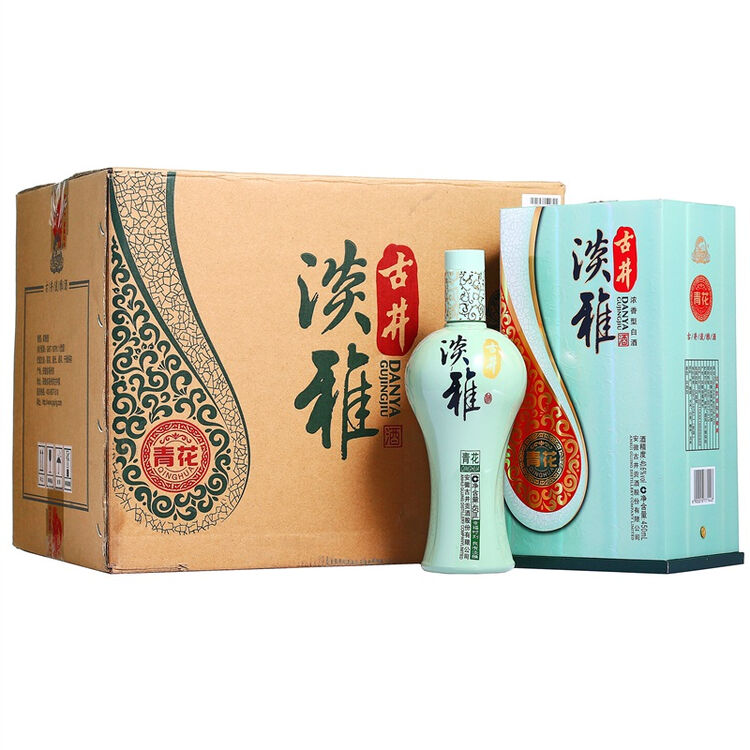 古井 青花淡雅 40.6度 整箱装 450ml*6瓶(内含3个礼品袋)