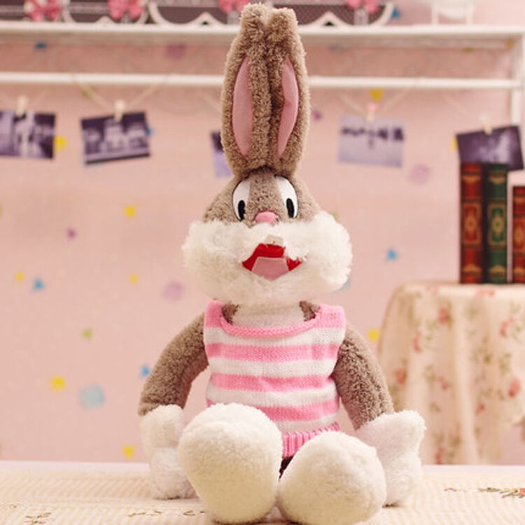 玩具兔公仔大号小兔子布娃娃玩偶儿童生日礼物女孩子 粉色衣服兔八哥