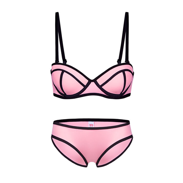 vaakav哇咔鲨鱼之眼女内衣内裤套装少女性感胸罩小胸加厚聚拢文胸 暸