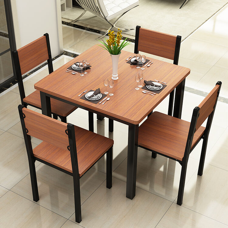 满门红 烤漆餐桌椅子组合四方桌 麻将桌4人桌家用小户型饭桌正方形