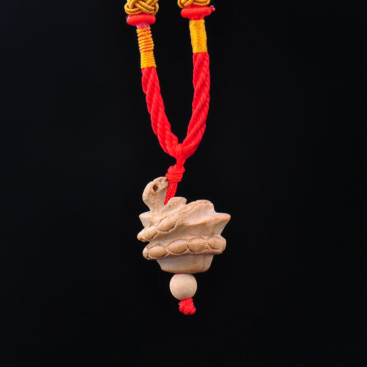 普生缘 桃木生随身 桃木生肖小挂件 木雕 项链吊坠 生肖蛇