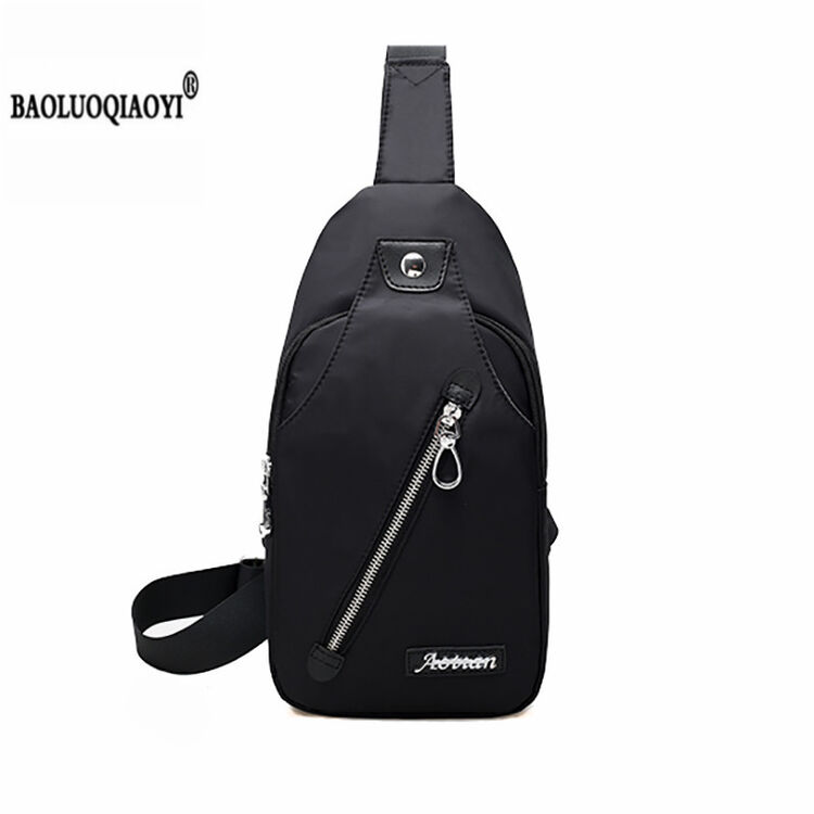 保罗乔伊男士胸包新款韩版男包 休闲斜挎包运动腰包单肩包户外尼龙