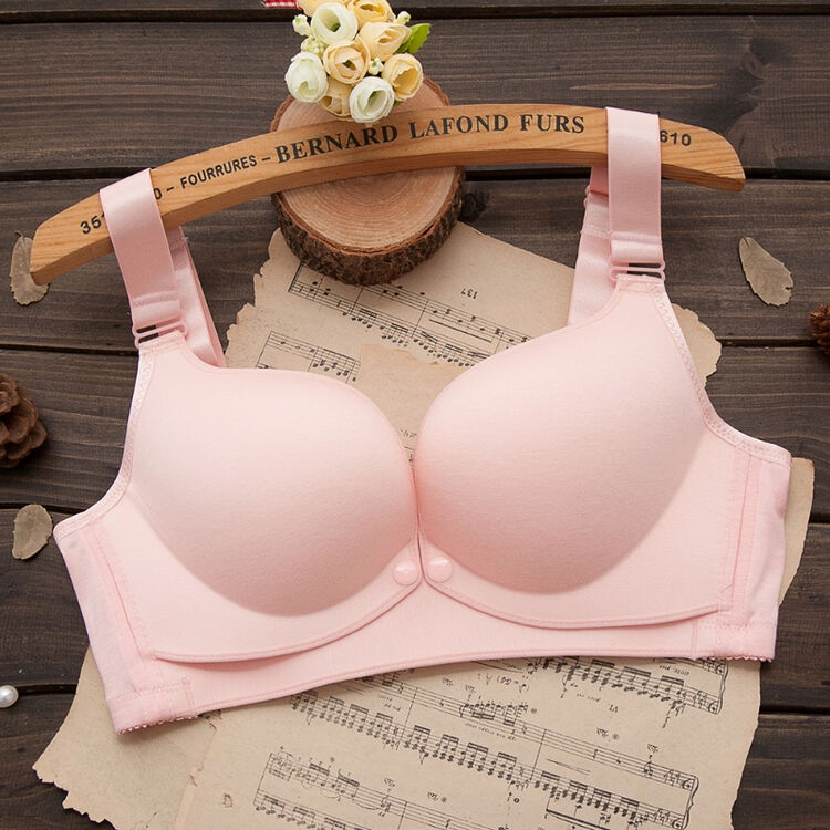 孕产哺乳文胸无钢圈孕妇塑形内衣胸罩无痕前开扣式喂奶聚拢防下垂