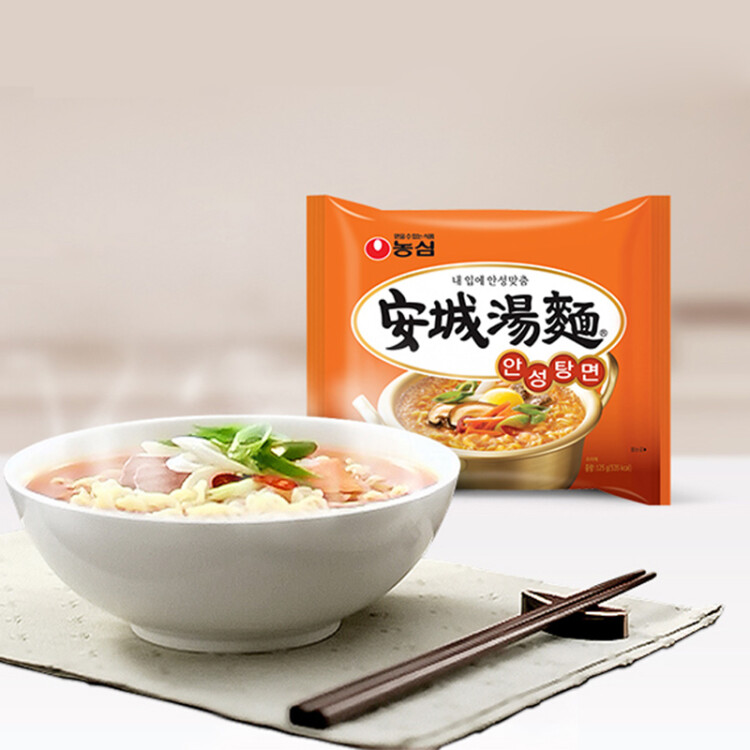 农心（NONGSHIM）韩国进口 安城汤面拉面袋面五连包125g*5包 菜管家商品