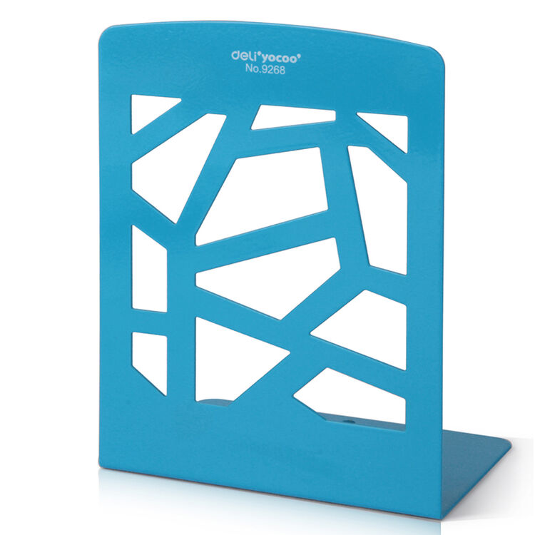 得力(deli) 书立书挡书夹9268 学生彩色金属铁艺镂空铁创意书架书靠