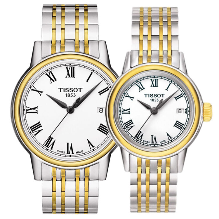 瑞士天梭tissot手表卡森系列石英钢带情侣表 t085.410/210.22.013.00