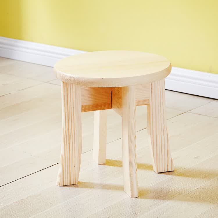 全实木小圆桌小圆凳松木小桌子木质玩具桌 小圆凳