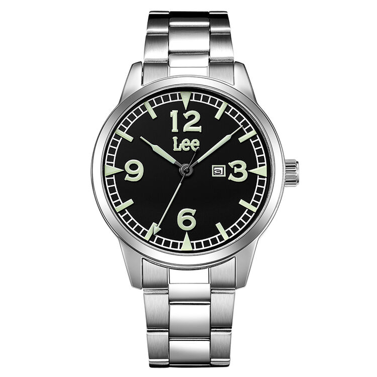 lee手表 时尚撞色夜光数字休闲石英皮带男表les-m04bsds-19