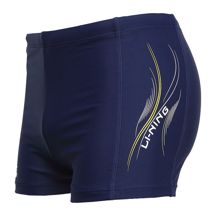 李宁(li-ning) 泳裤 男士平角大码速干游泳裤 男高弹抗氯舒适温泉游泳