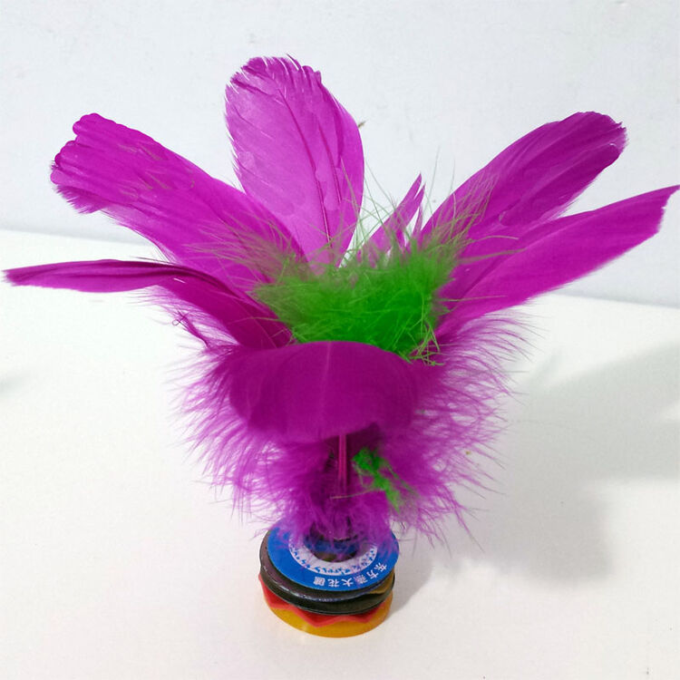 晋步荷花毽子球鸡毛体育用品 毽球 颜色随机 1只装