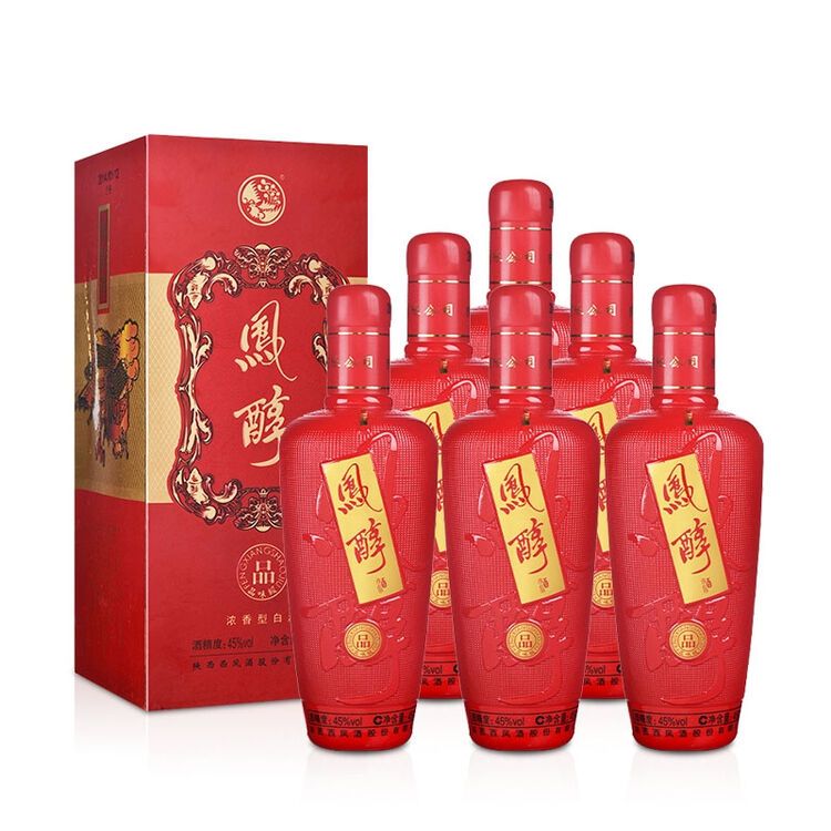 西凤酒 45度凤醇品味级450ml(6瓶装)白酒整箱 浓香型 口粮酒 整箱