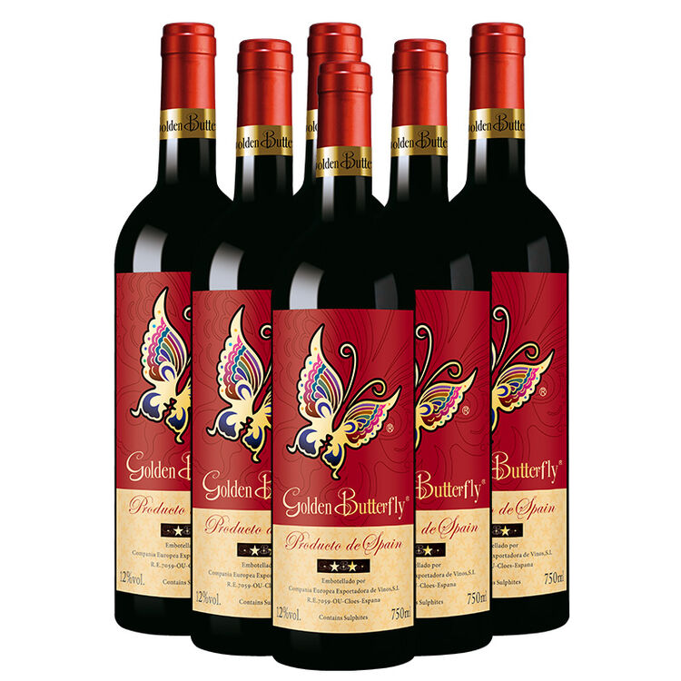 【京东超市】商场同款金蝴蝶干红葡萄酒西班牙原瓶进口红酒京东配送