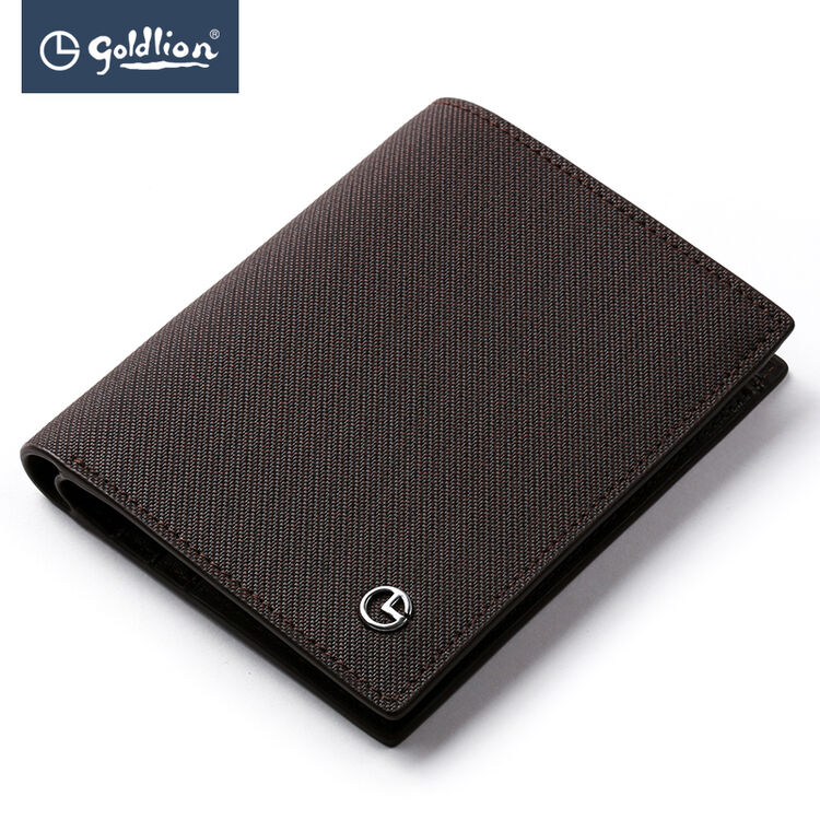 金利来(goldlion)钱包男士牛皮十字纹竖款商务银包ehgea963322 咖啡色