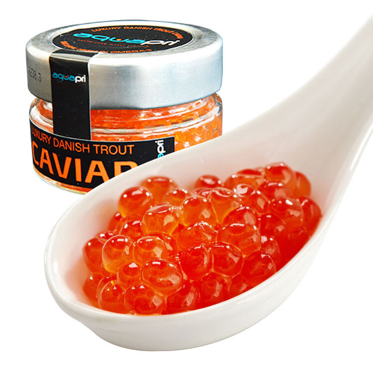 丹麦虹鳟鱼籽酱(浅腌太平洋鲑鱼卵)鱼子酱50g 1瓶 瓶装 海鲜年货礼盒